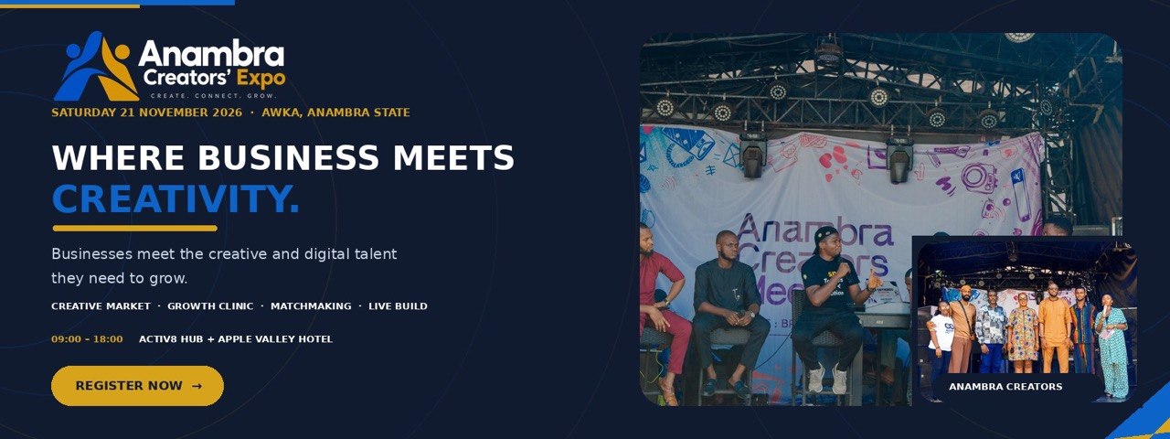 Anambra Creators' Expo &mdash; Saturday 21 November 2026, Awka, Anambra State